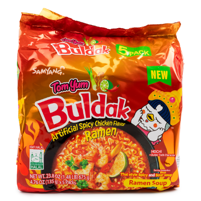 Samyang Buldak Ramen Tom Yum Hot Chicken Flavor Stir-Fried Ramen 675 g