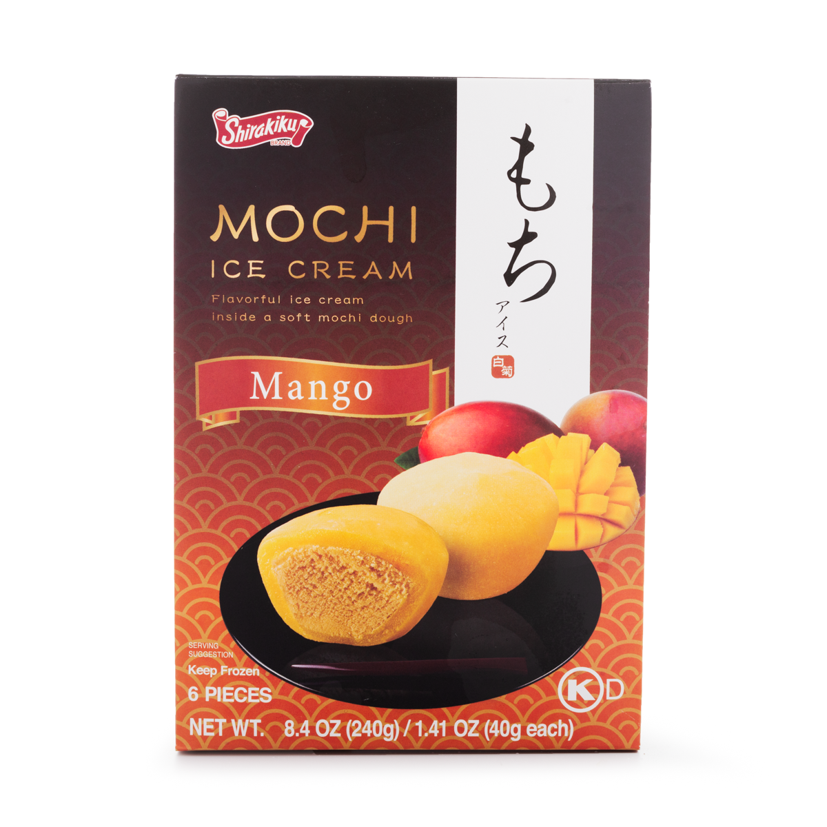 Shirakiku Mochi Ice Cream Mango 6pcs 8.4 oz